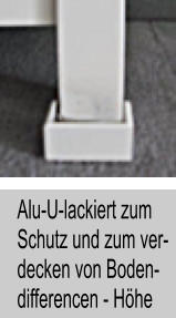 Alu-U-lackiert zum Schutz und zum ver- decken von Boden- differencen - Hhe