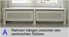 A Rahmen hngen zwischen den  senkrechten Sttzen
