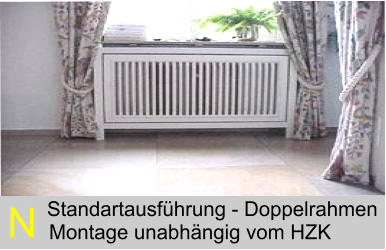 Standartausfhrung - Doppelrahmen Montage unabhngig vom HZK N